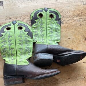 Tony Lama Green and Brown Men's Boots